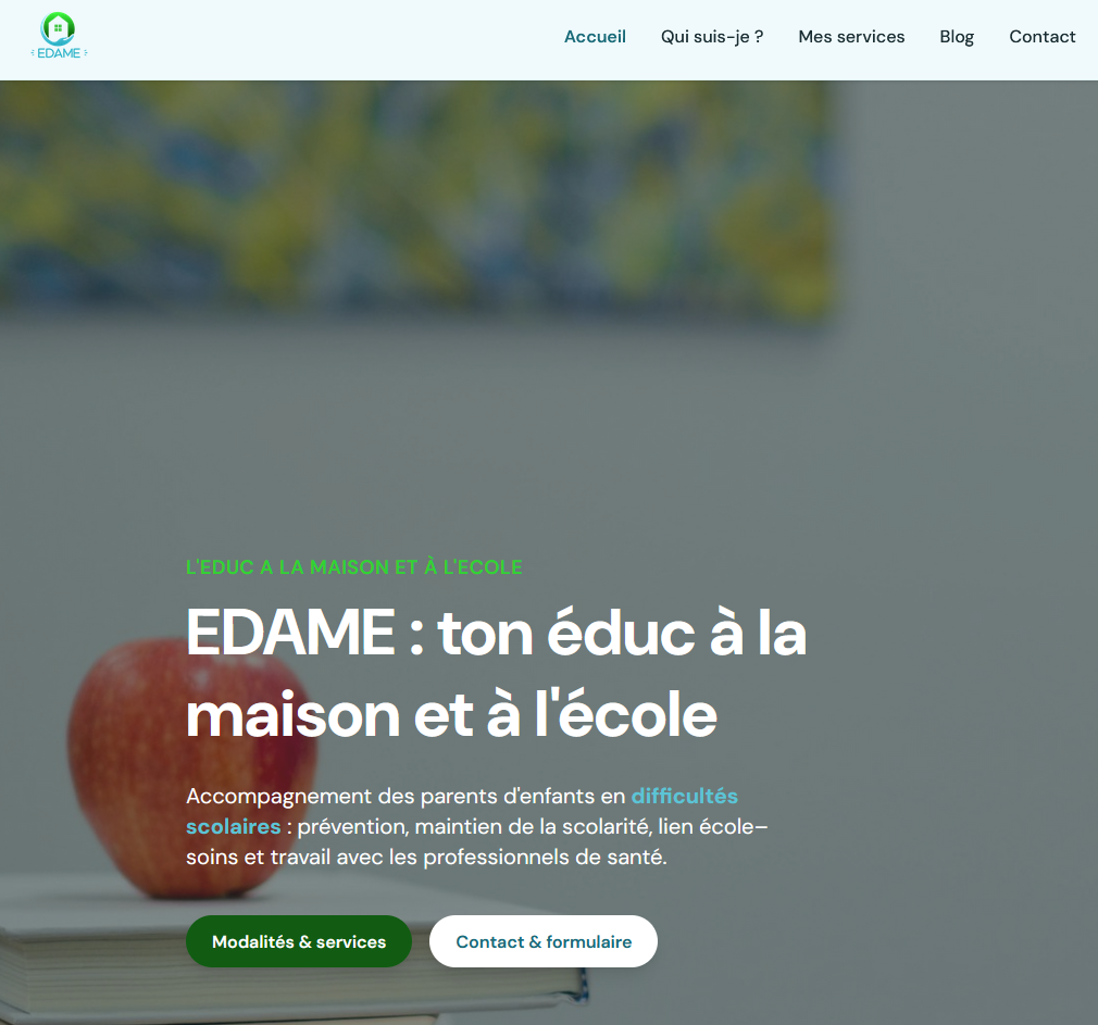 Aperçu du site EDAME